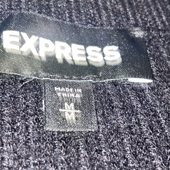 Express Dress Womens Medium Black Sweater Midi Ribbed Minimalist Timeless Fall - Picture 5 of 10